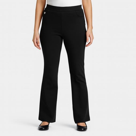 NWT Quacker Factory DreamJeannes Black Flat Waistband Bootcut Jeans Short Size 6 - Picture 1 of 8